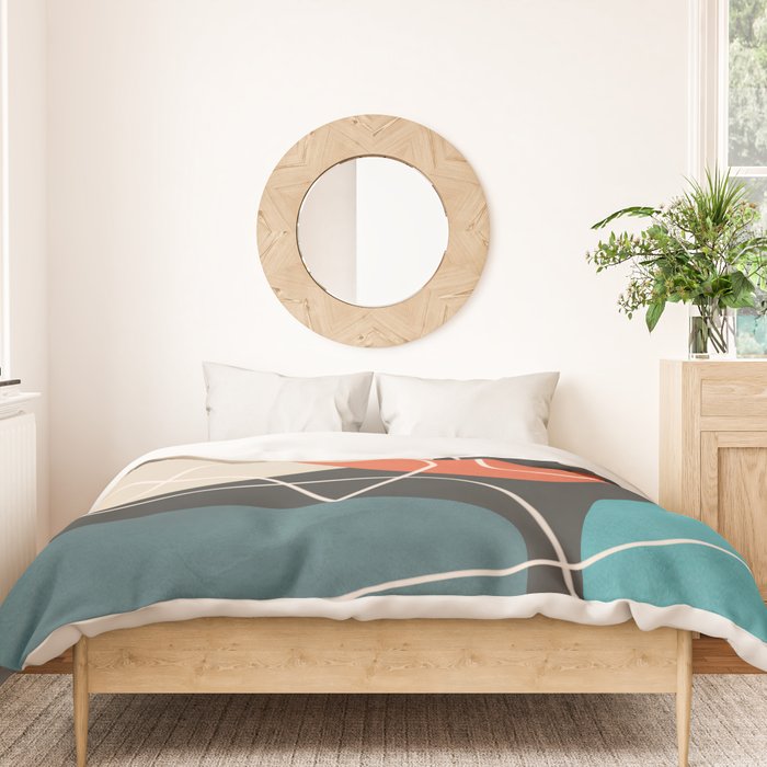 Minimal Colorful Abstract Shapes 12 Duvet Cover Gallery Image 3