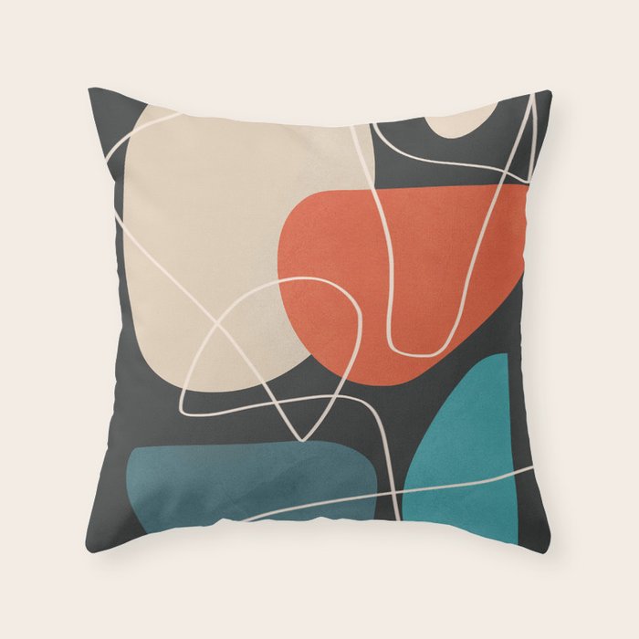 Minimal Colorful Abstract Shapes 12 Throw Pillow Gallery Image 6