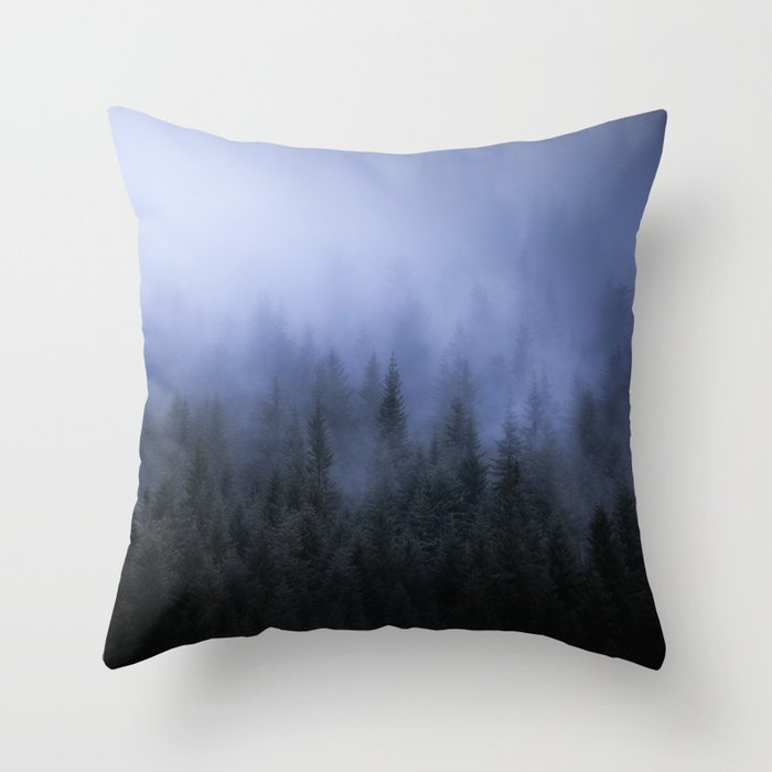 Foggy Forest Throw Pillow Gallery Image 1