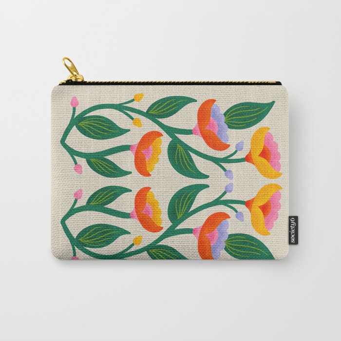 Symmetrical Flowers 2 Carry All Pouch Gallery Image 1