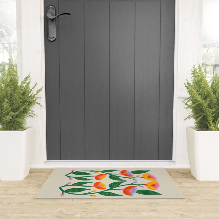 Symmetrical Flowers 2 Welcome Mat Gallery Image 3