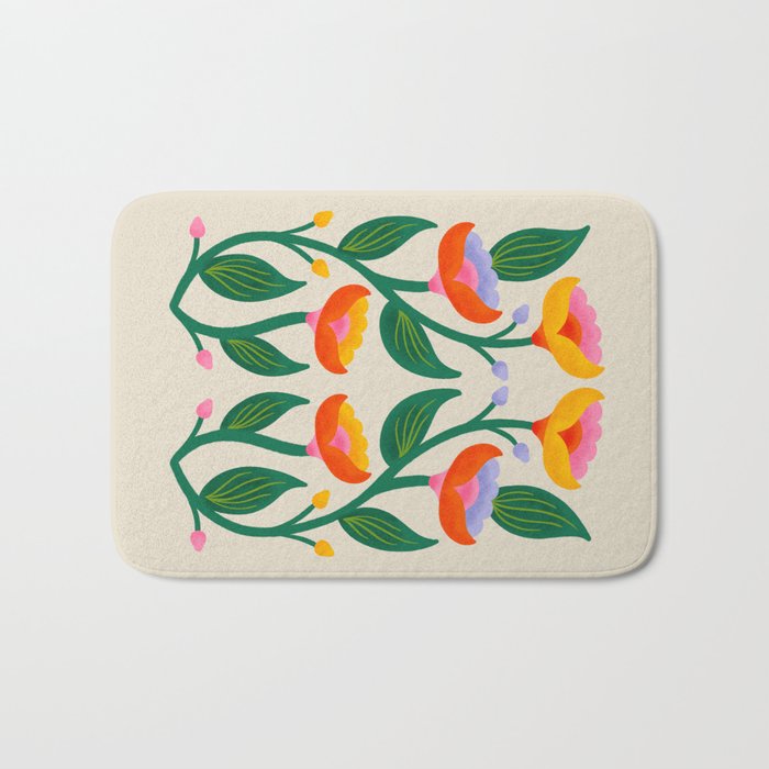 Symmetrical Flowers 2 Bath Mat Gallery Image 1