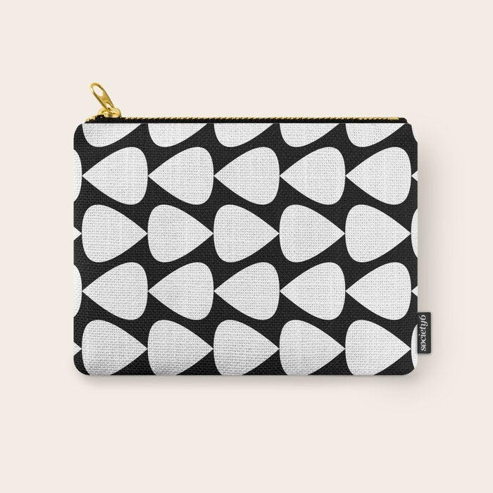 Plectrum Pattern in White and Black Carry All Pouch Gallery Image 1
