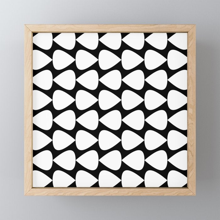 Plectrum Pattern in White and Black Mini Art Print Gallery Image 1