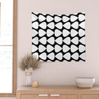 Plectrum Pattern in White and Black Wall Tapestry Gallery Image 2