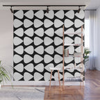 Plectrum Pattern in White and Black Wall Mural Gallery Image 1