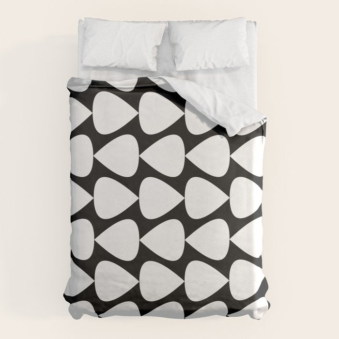 Plectrum Pattern in White and Black Duvet Cover Gallery Image 6