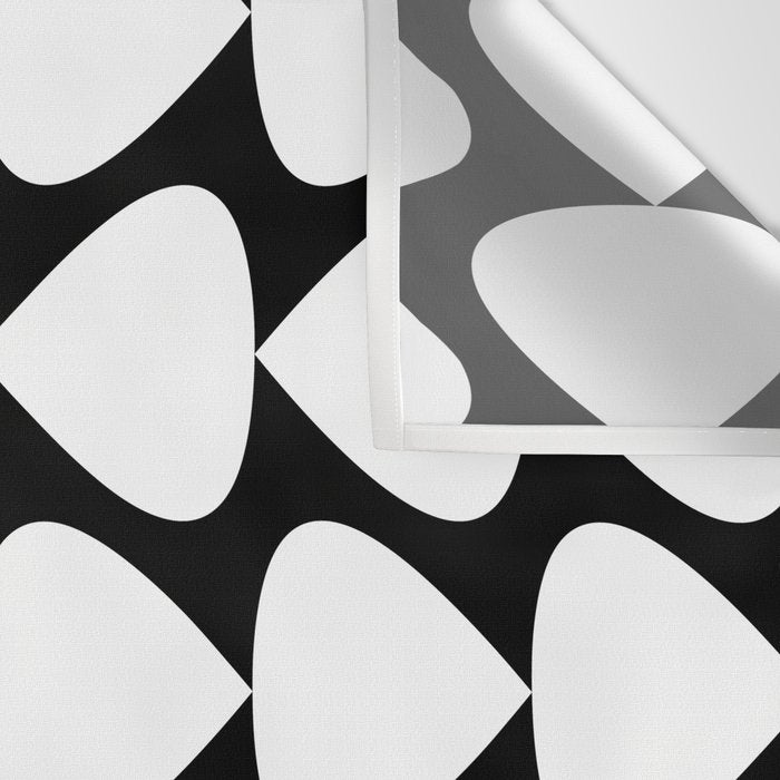 Plectrum Pattern in White and Black Wall Tapestry Gallery Image 3