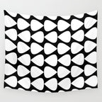 Plectrum Pattern in White and Black Wall Tapestry Gallery Image 4