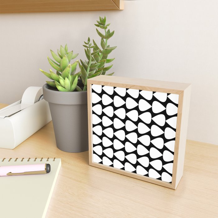 Plectrum Pattern in White and Black Mini Art Print Gallery Image 2