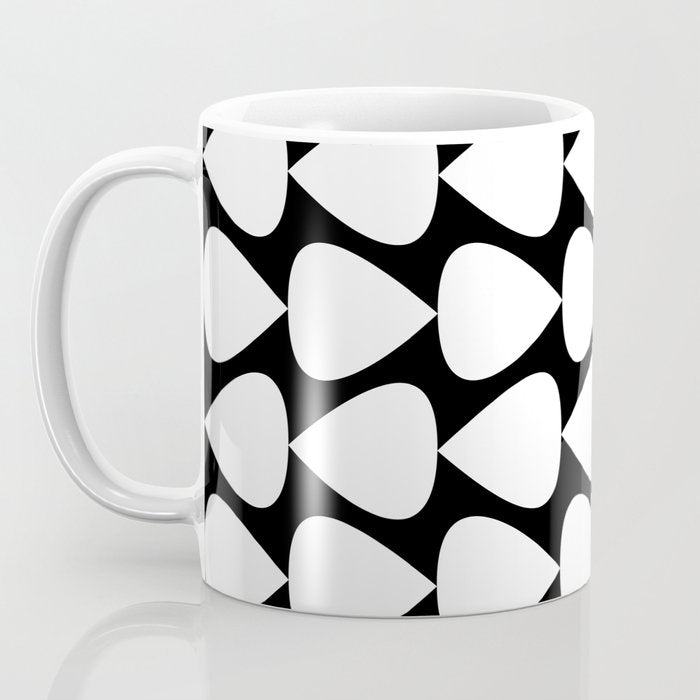 Plectrum Pattern in White and Black Coffee Mug Gallery Image 3