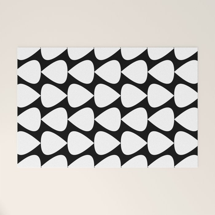 Plectrum Pattern in White and Black Welcome Mat Gallery Image 1