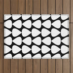 Plectrum Pattern in White and Black Outdoor Rug Gallery Image 1