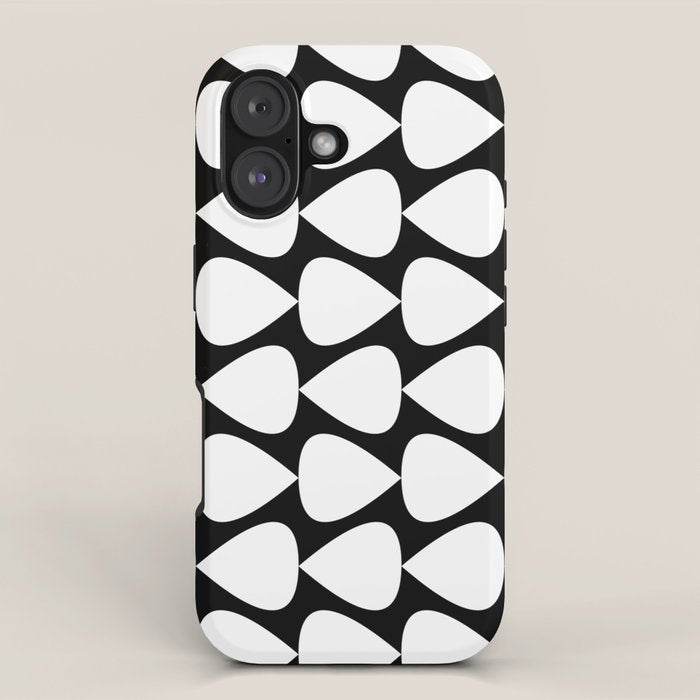Plectrum Pattern in White and Black iPhone Case Gallery Image 1
