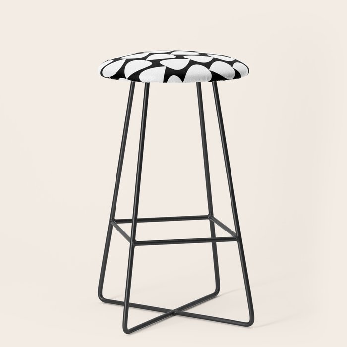 Plectrum Pattern in White and Black Stool Gallery Image 1