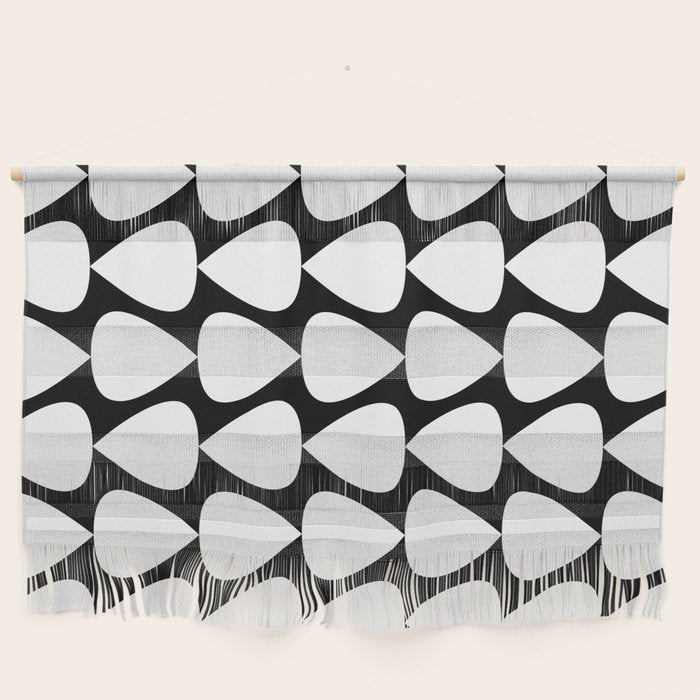 Plectrum Pattern in White and Black Wall Hanging Gallery Image 1