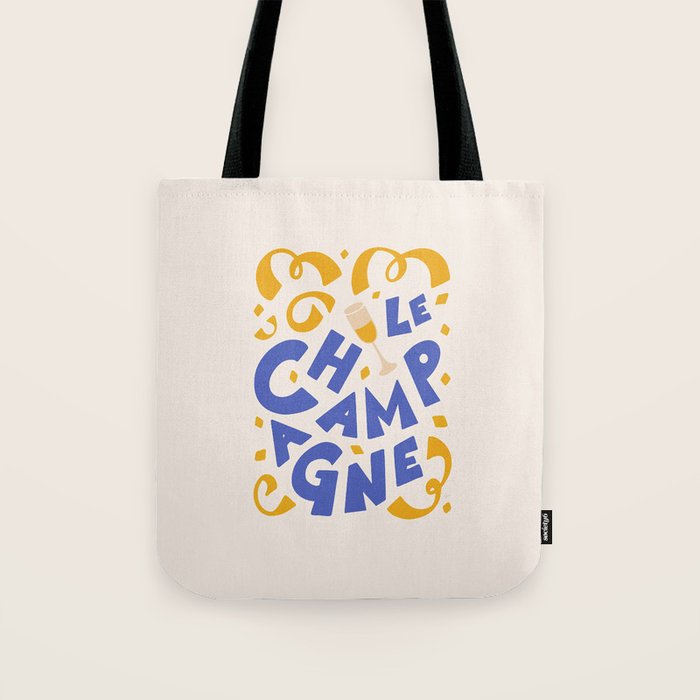 Le Champagne French Tote Bag Gallery Image 1