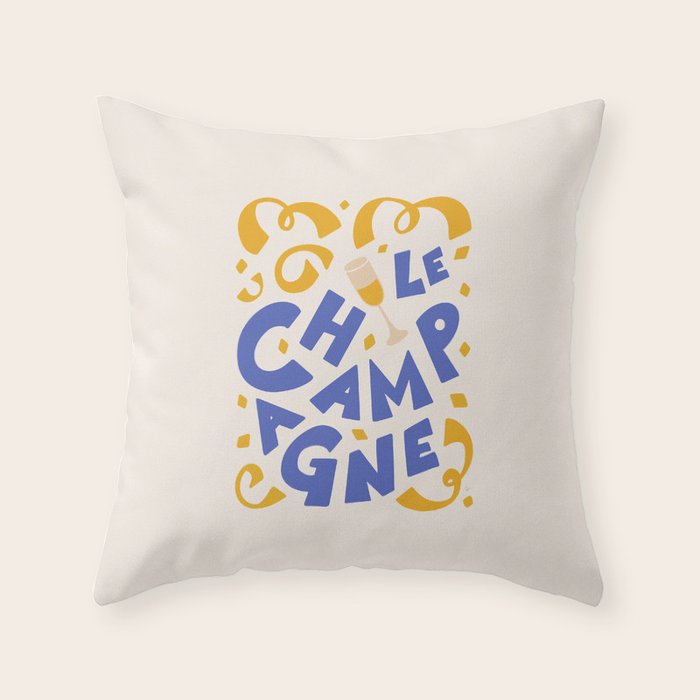 Le Champagne French Throw Pillow Gallery Image 6