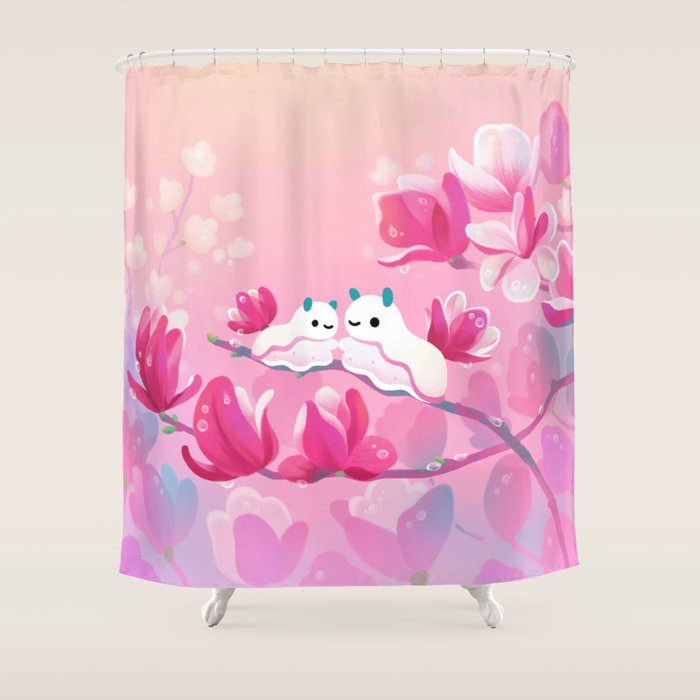 Magnolia sea slug Shower Curtain Gallery Image 1