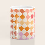Orange, Yellow & Pink  Swirl Checker Coffee Mug Gallery Image 4