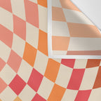 Orange, Yellow & Pink  Swirl Checker Wall Tapestry Gallery Image 3