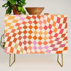 Orange, Yellow & Pink  Swirl Checker Credenza Gallery Image 1