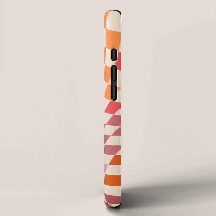 Orange, Yellow & Pink  Swirl Checker iPhone Case Gallery Image 2