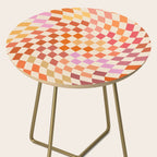 Orange, Yellow & Pink  Swirl Checker Side Table Gallery Image 2