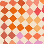 Orange, Yellow & Pink  Swirl Checker Coffee Mug Gallery Image 2