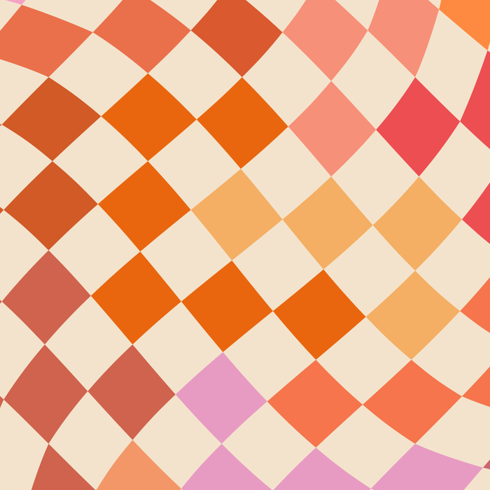 Orange, Yellow & Pink  Swirl Checker Coffee Mug Gallery Image 2