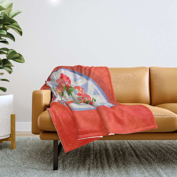 Seafood plate  Throw Blanket Gallery Image 1
