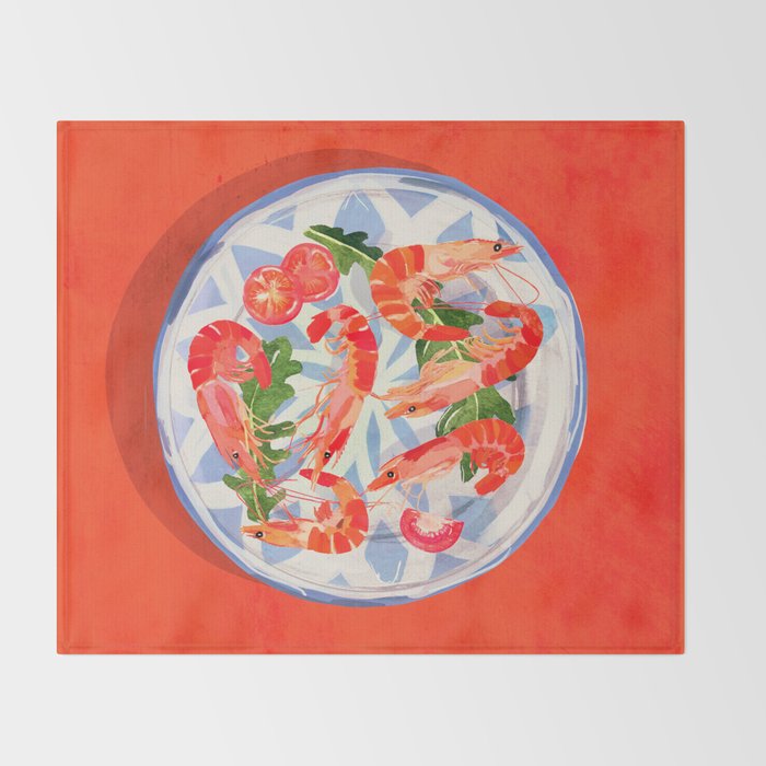 Seafood plate  Throw Blanket Gallery Image 2