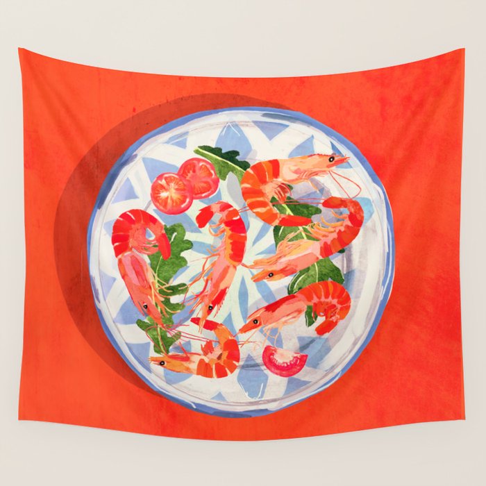 Seafood plate  Wall Tapestry Gallery Image 1