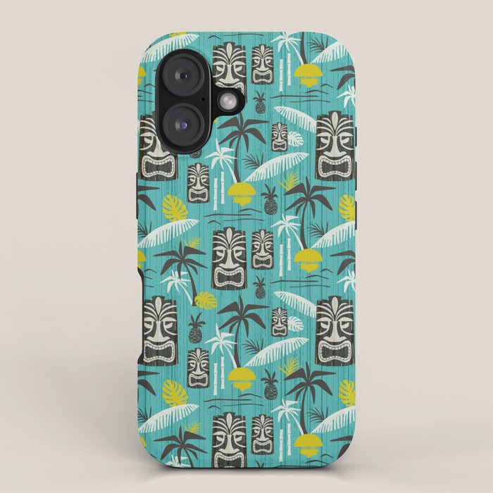 Island Tiki Aqua iPhone Case Gallery Image 1