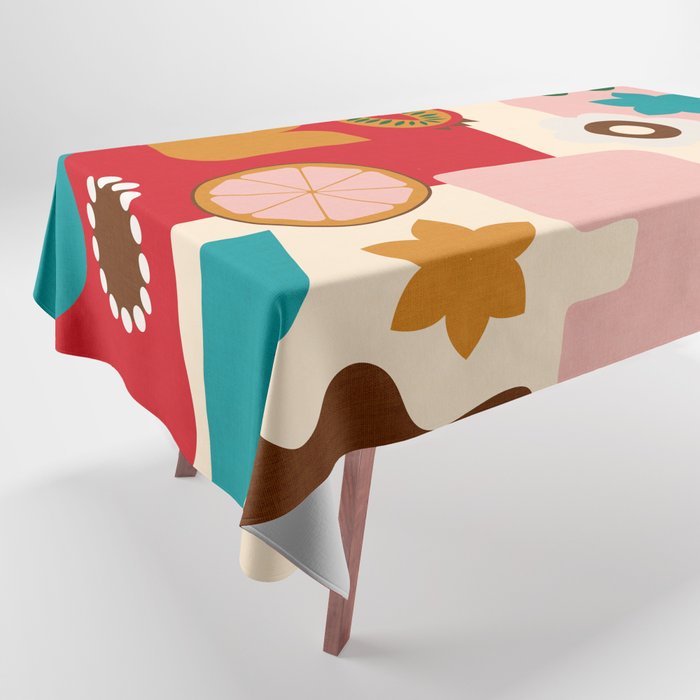 abstract maximalist shapes organic 2 Tablecloth Gallery Image 1
