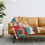 abstract maximalist shapes organic 2 Throw Blanket Gallery Image 1