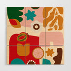 abstract maximalist shapes organic 2 Wood Wall Art Gallery Image 1