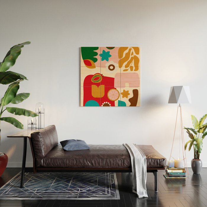 abstract maximalist shapes organic 2 Wood Wall Art Gallery Image 2