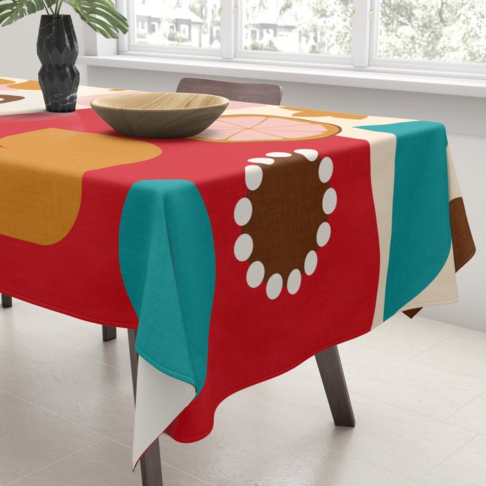 abstract maximalist shapes organic 2 Tablecloth Gallery Image 3