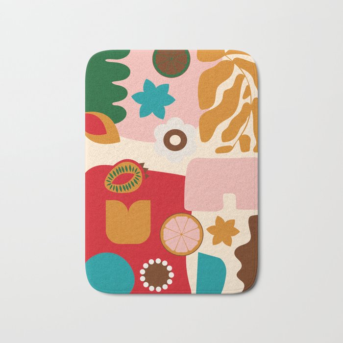 abstract maximalist shapes organic 2 Bath Mat Gallery Image 1