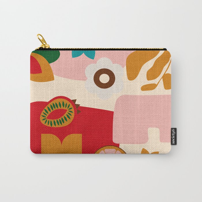 abstract maximalist shapes organic 2 Carry All Pouch Gallery Image 1