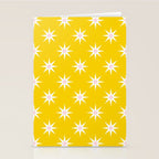 Northern Winter Star Festive Grid Pink White and Bright Yellow Stationery Card Gallery Image 2