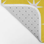 Northern Winter Star Festive Grid Pink White and Bright Yellow Bath Mat Gallery Image 2