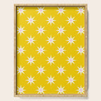Northern Winter Star Festive Grid Pink White and Bright Yellow Serving Tray Gallery Image 1