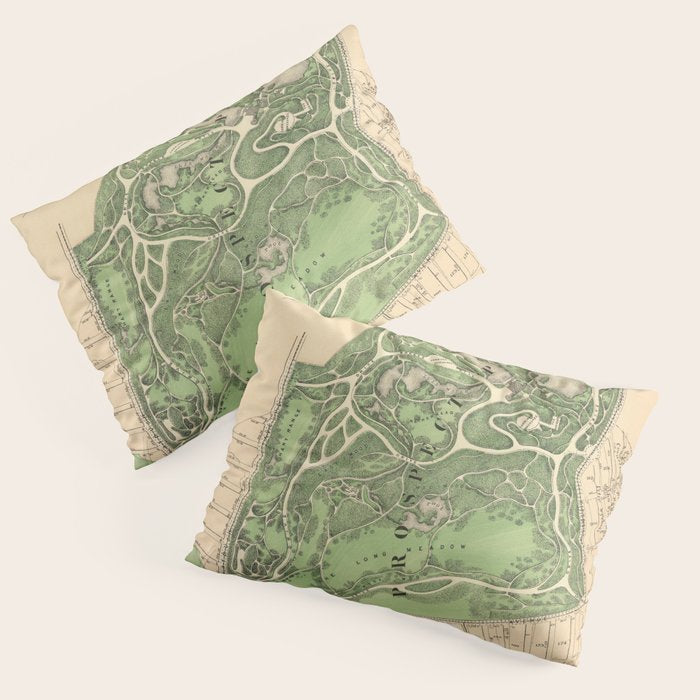 Old Prospect Park Map (1874) Vintage Brooklyn Public Square Atlas Pillow Sham Gallery Image 3