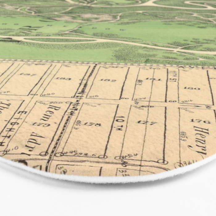 Old Prospect Park Map (1874) Vintage Brooklyn Public Square Atlas Bath Mat Gallery Image 3