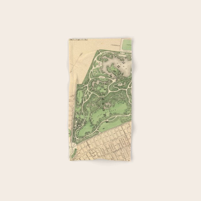 Old Prospect Park Map (1874) Vintage Brooklyn Public Square Atlas Bath Towel Gallery Image 1