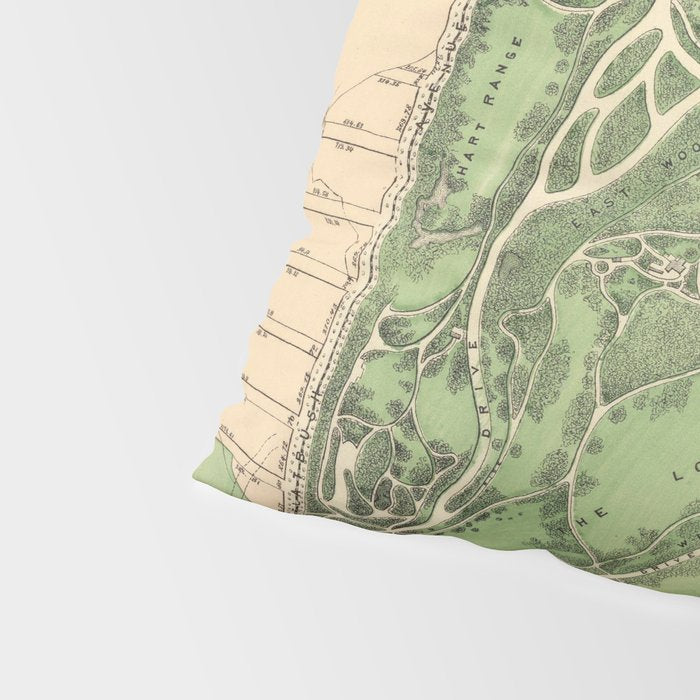 Old Prospect Park Map (1874) Vintage Brooklyn Public Square Atlas Pillow Sham Gallery Image 4