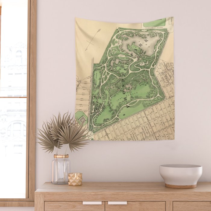 Old Prospect Park Map (1874) Vintage Brooklyn Public Square Atlas Wall Tapestry Gallery Image 2