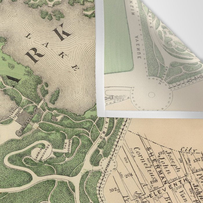 Old Prospect Park Map (1874) Vintage Brooklyn Public Square Atlas Wall Tapestry Gallery Image 3